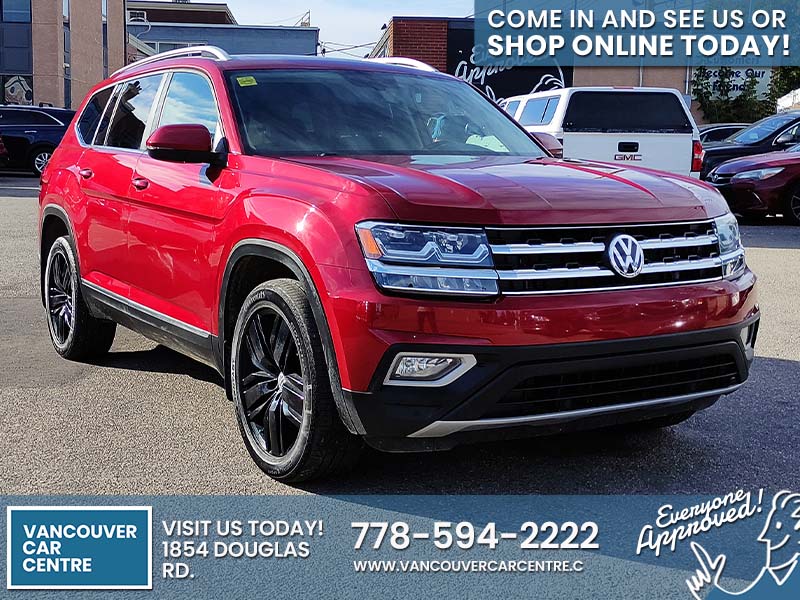 Used SUV 2019 Volkswagen Atlas Red for sale in Vancouver